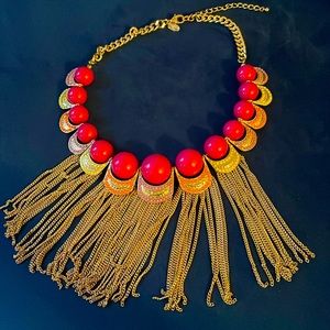 Pink & Gold bead necklace